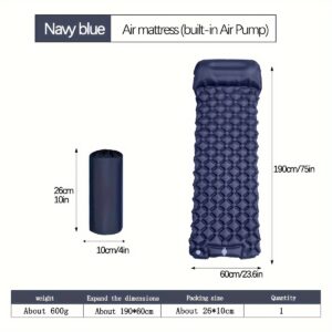 Outdoor Sleeping Pad Camping Inflatable Mattress with Pillows Travel Mat Folding Bed Ultralight Air Cushion Hiking Trekking