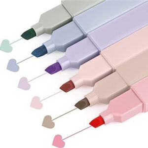 6PCS Fluorescent Colors Chisel Tip Aesthetic Highlighter Marker Pens Set | Multicolor Highlighter Marker Aesthetics