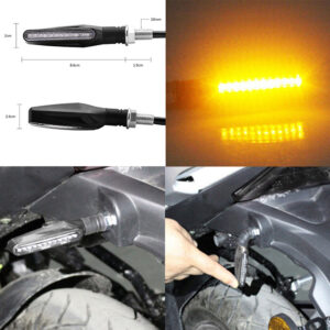 Universal Motorcycle Motorbike LED Turn Signal Indicator Binker Lamp Light Amber Tetuo
