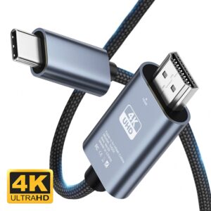 NIERBO USB C to HDMI Cable 4K@30Hz 6.6 FT Ultra High Definition USB Type C HDMI Converter for Home Office