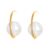 Enacolor New Korean Pearl Geometric Planet Earrings Elegant Pearl Earring for Girl Jewelry Accessories