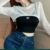 Womens Sun Protection Blouse Crew Neck Short Knitted Crop Top Breathable Mesh Fabric Long Sleeve T-Shirts