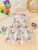 Summer Dress for Children Girl Suspenders Cartoon Pattern Dress Cute Birthday Party Daily Casual Clothes for Kids Girl 3-7 Years