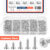 500Pcs M2 Self Tapping Phillips Screws Assortment Kit 5 Sizes Alloy Steel Cross Drive Flat Head Self Drilling Wood Screws DIY