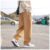 Casual pants straight printed cropped pants men’s solid color youth fashion fashion brand sports pants loose fashion summer