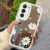 Chrysanthemum Fasion Mirror Surface Phone Case For Samsung Galaxy A73 A72 A71 S23 S22 S21 S20 FE Plus 5G Makeup Coque Cover