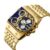 Oulm eurum new men’s quartz watch fashion watch D-shaped large Dial Steel Band Multi-time zone luminous 9315