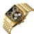 Oulm eurum new men’s quartz watch fashion watch D-shaped large Dial Steel Band Multi-time zone luminous 9315