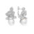 Jingxu S925 Sterling Silver Micro-inlaid Zircon Pearl Earrings Flower Leaves Advanced Retro Style Earrings Mother’s Day Gift