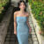 Hugcitar Bling Glitter Sexy Y2K Clothes Sleeveless Backless Tube Bodycon Birthday Maxi Dresses 2023 For Women Club Evening Party