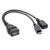 20cm 2 in 1 Micro USB Host Power Y Splitter USB 2.0 Port Terminal Adapter OTG Cable For Fire Tv 3 Or 2nd Gen Fire Stick