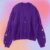 Women Loose Knitted Cardigans Coat Y2K Star Embroidery Sweaters Vintage Purple Streetwear Casual Single Breasted Long Sleeve Top