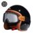 3/4 retro helmet, motorcycle opening, helicopter