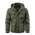 Detachable windproof hooded jacket, men’s casual waterproof multi bag cargo jacket vest suitable for outdoor activities