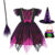 Kids Girls Halloween Costume The Nightmare Before Christmas Kids Sally Wednesday Adams Witch Cosplay Children Clothes Suit