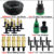 15M-30M Outdoor Misting Cooling System Garden Irrigation Watering 1/4” Brass Atomizer Nozzles 4/7mm Hose for Patio Greenhouse