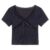 Korean Kawaii Lace Patchwork Women T-shirt Y2K Aesthetic Vintage Floral Top Bow Knot V-neck Short Sleeve Crop Top Elastic Slim