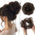 2PCS Synthetic Hair Bun Extensions Messy Curly Elastic Scrunchies Hairpieces Synthetic Chignon Donut Updo Hair Pieces for Women