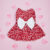 Valentines Day Pet Clothes Hearts Dog Valentines Outfit Bowknot Red Tulle Dog Dress with for Small  Dogs Cat Girl