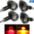 4Pcs/set Motorcycle LED Brake Light Amber and Red Turn Signal Tail Light Indicator Warning Signal Bulbs Lamps Motor Accessories