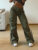 Rockmore Cargos Style Parachute Pants Low Waist Women Joggers Harajuku Pockets Baggy Wide Leg Trousers y2k Streetwear Casual