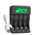 PUJIMAX LCD Display Smart Intelligent Battery Charger With 4 Slots For AA/AAA NiCd NiMh Rechargeable Batteries aa/aaa Charger