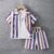 Summer Cool Boys Short Sleeves Striped Two-Piece A Gentleman’s Suit For 4-7 Years Old Kids