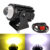 1Pcs Motorcycle LED Spotlight Projector Lens Headlight with Switch Dual Color Driving Light for ATV Scooter Auxiliary Lamp