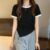 Patchwork Colors Crew Neck Crop Top Women Fashion Niche Design Short Sleeve Tee Y2K Streetwear New Summer Top Women