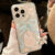 Cartoon Cat Case for iPhone 11 12 13 14 Plus 15 Pro MAXS Pearl Phone Case Shiny Bow Lanyard Shockproof Bumper Cover