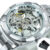 Forsining Square Skeleton Mechanical Watches Luxury Engraved Movement Retro Automatic Watch for Men Steel Strap Luminous Hands