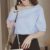 Women Top Fashion Stripe Cold Shoulder Tops Shirt Single Shoulder Short Sleeve Loose Blouse