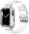 Clear Band + Case for Apple Watch Series 9 8 SE 7 6 5 49mm 45 44 42 41mm Transparent Silicone Strap for iWatch 38mm 40mm Correa