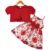 2PCS Children Girls Clothes Set Sling Floral Dress Solid Short Sleeves Overcoat Costume Summer Dress for Kids Girl 1-6 Years