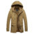 Winter Men’s Long Fleece Thickened Multi-Pocket Hooded Coat 100% Cotton Casual Hundred Outdoor Cold Resistant Warm Jacket