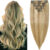 Clip In Human Hair Extensions Thicken Double Weft Brazilian Hair 120g 8pcs #8/613 Straight Real Human Hair 14-26 Inch For Women
