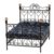 1: 12 Miniature Bedroom Furniture Metal Bed With Mattress Accessory Toy Black