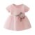 Summer Cotton Soft Mesh Cute Girls Dress Stitching Bottoming Short Sleeve Sweet Rose Flower Princess Baby Dress