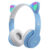 Flash Light Earphones Bluetooth Wireless Bluetooth Headset Kid Girl Voice Control Wireless Headphones Mic Cat Ears Music EarBuds