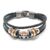 One Piece Luffy Pirate Bracelet Cartoon Action Figure Toy Straw Hat Punk Black Leather Braided Bracelet Cosplay Accessories Gift