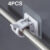 4PCS Adjustable Curtain Rod Holder Clamp Hooks Rod Bracket Holders Adhesive Wall Curtain Fixed Clip Hanging Rack Hook