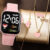 5Pcs/Set Women’s Cartoon Heart-Shaped LED Square Digital Watch And Heart-Shaped Jewelry Set