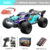 1:18 4WD RC Car with LED Lights 2.4G High Speed 40KM/H Off Road 4×4 Carbon Brush Remote Control Car Green Blue Kids Gifts