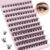 Lash Clusters DIY Lash Extension Kit 120 Pcs Length D Curl Mix 8-16mm with Strong Hold Lash Bond and Seal and Cluster Eyelash